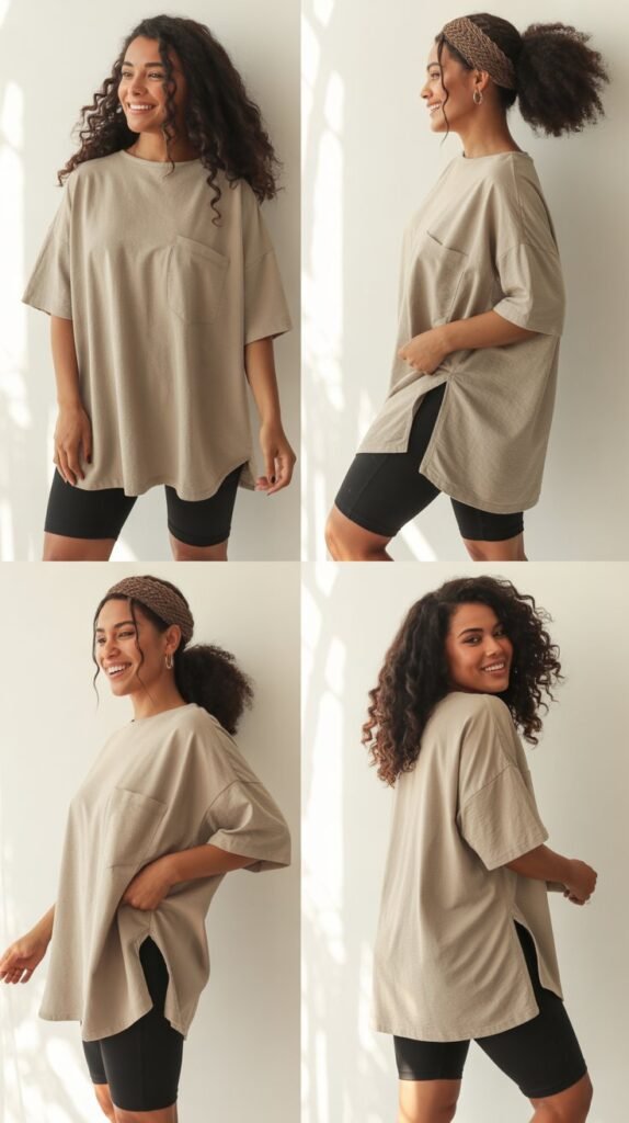 Oversized Tunic with Bike Shorts