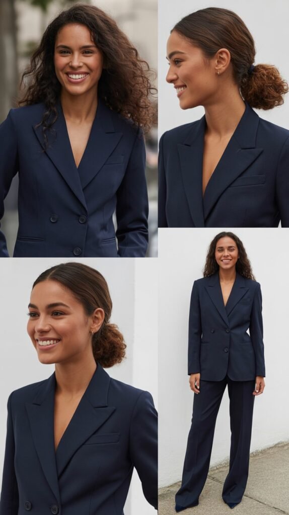 The Classic Navy Blazer and Tailored Trousers