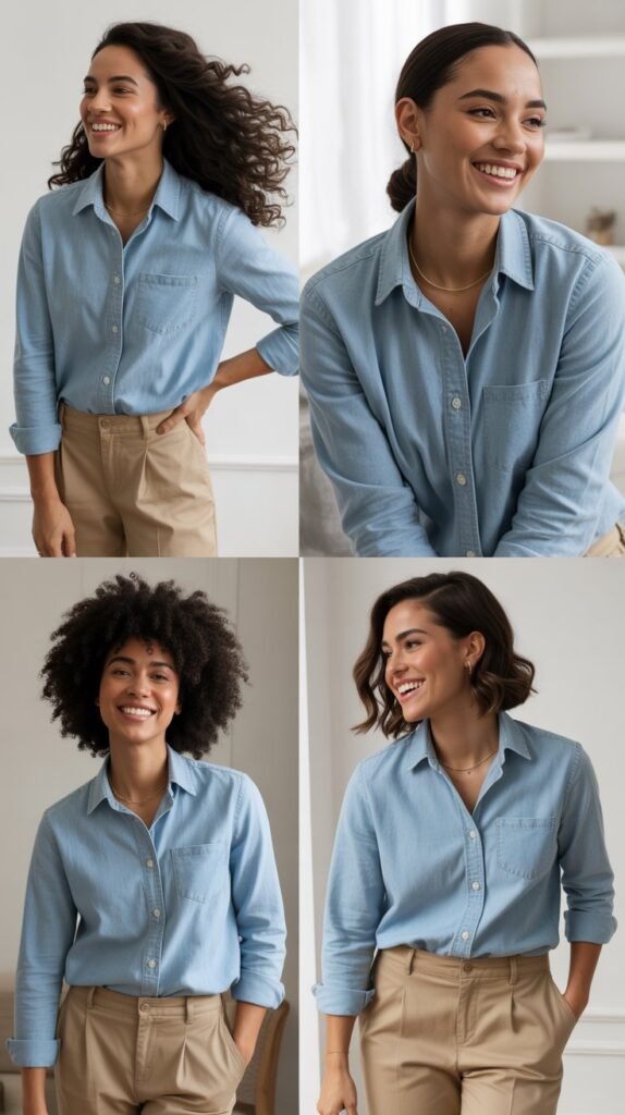 Chambray Shirt with Chino Pants