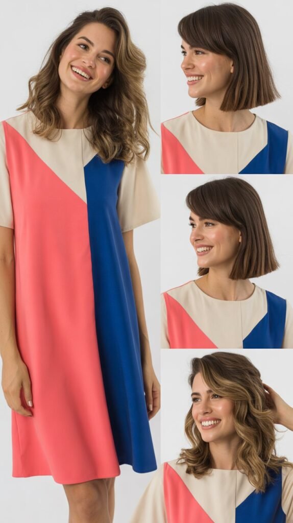Color-Blocked Shift Dress