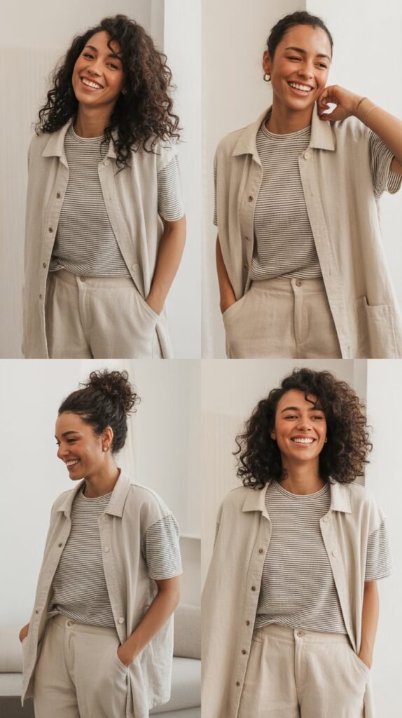  Linen Pants with Striped Tee