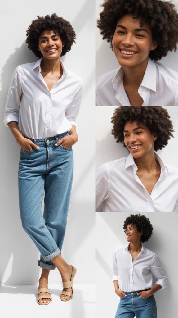 Button-Down Shirt with Rolled Jeans