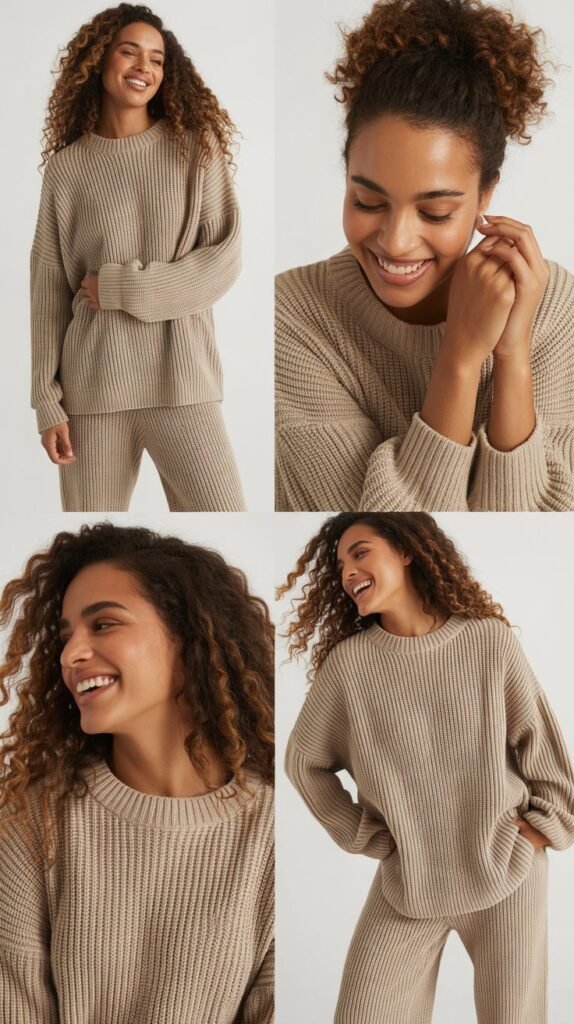 Knit Pants with Oversized Sweater