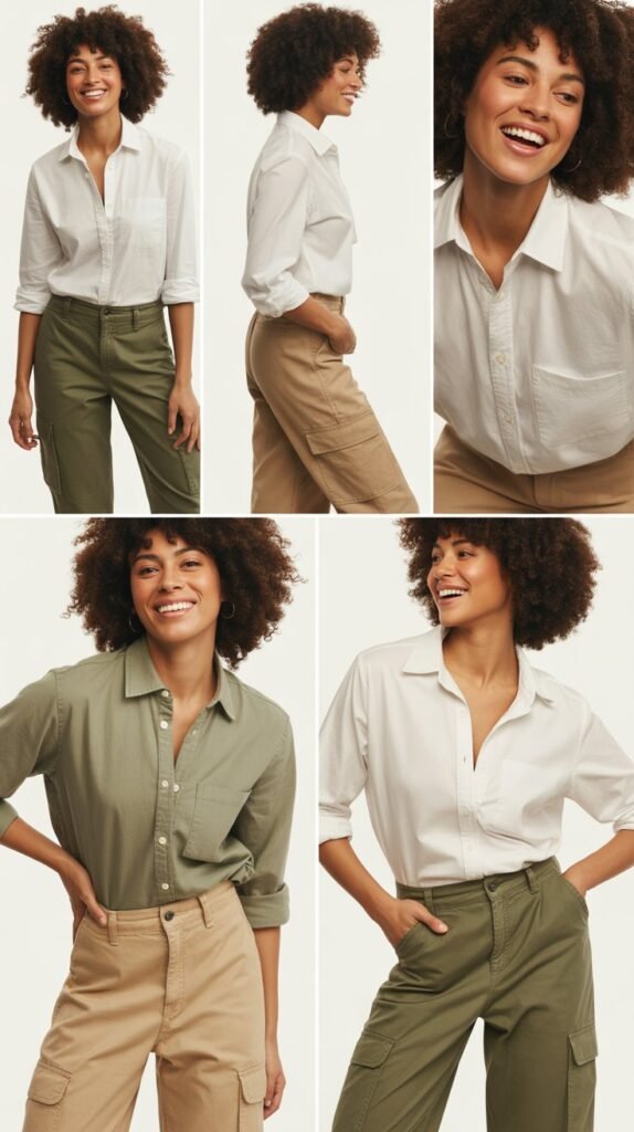 Button-Down Shirt and Cargo Pants