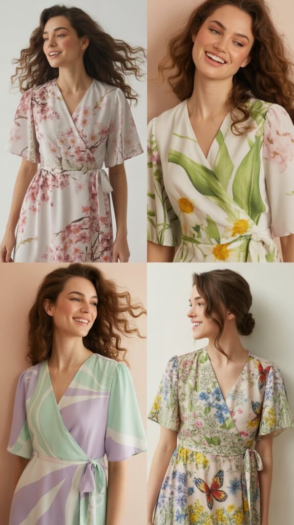 Wrap Dress in Spring Prints