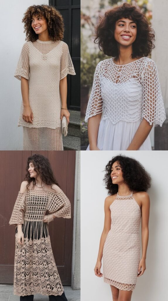  Crochet Overlay Dress