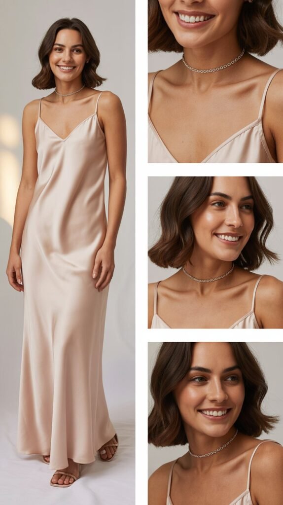 The Classic Slip Dress with Choker Necklace
