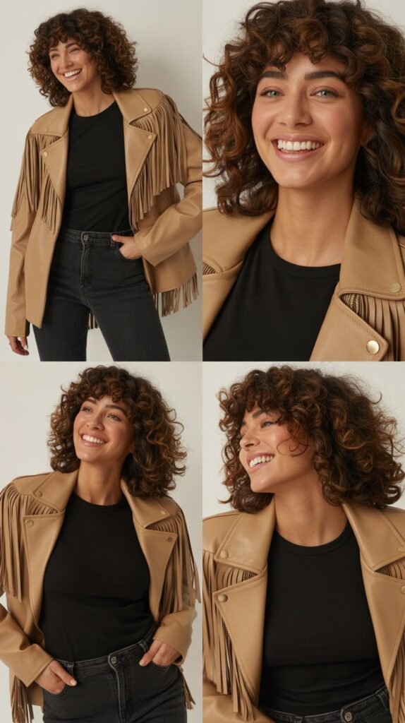  Fringe Jacket Over Fitted Tee