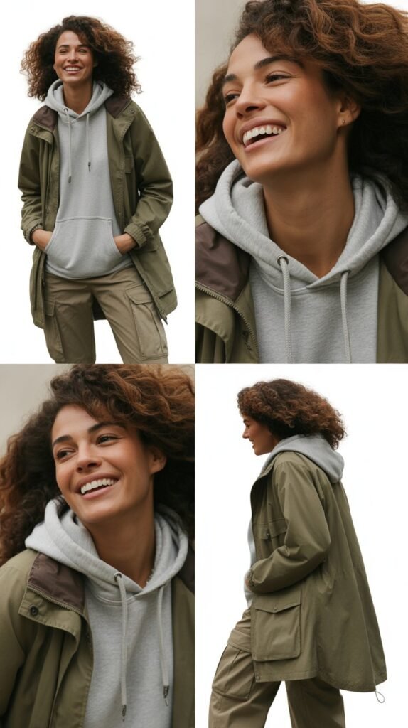 Parka with Hoodie and Cargo Pants