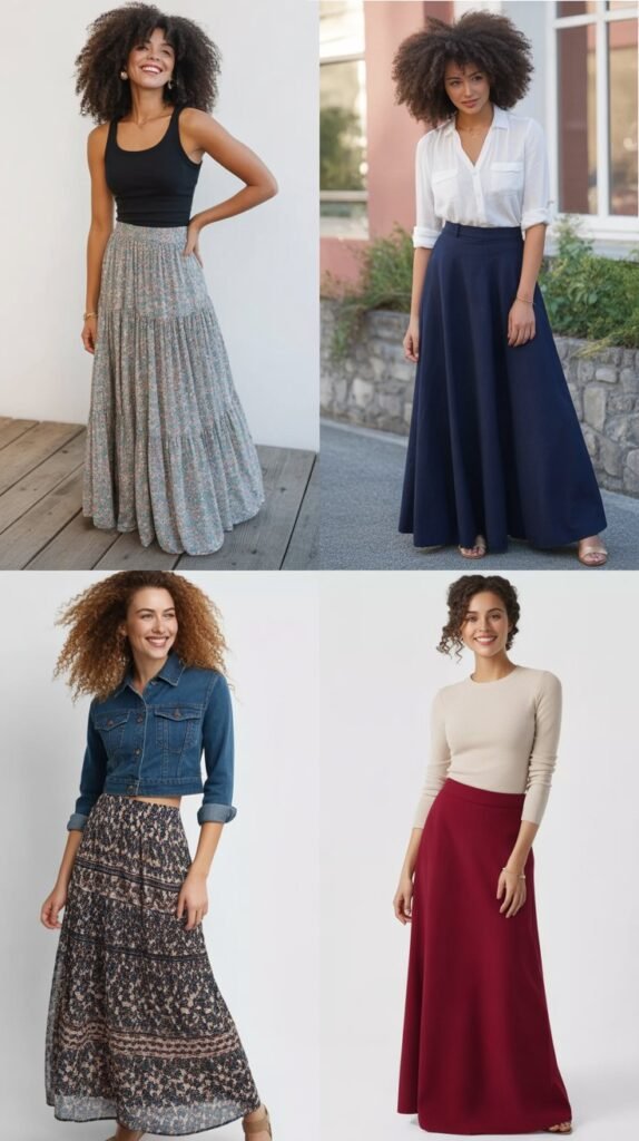 Maxi Skirt with Fitted Top