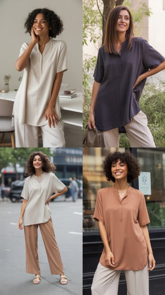 Tunic Top with Straight-Leg Pants