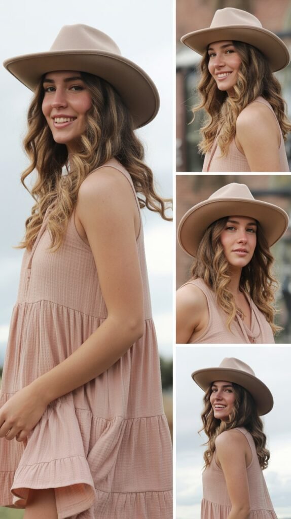 Tiered Ruffle Dress with Cowboy Hat