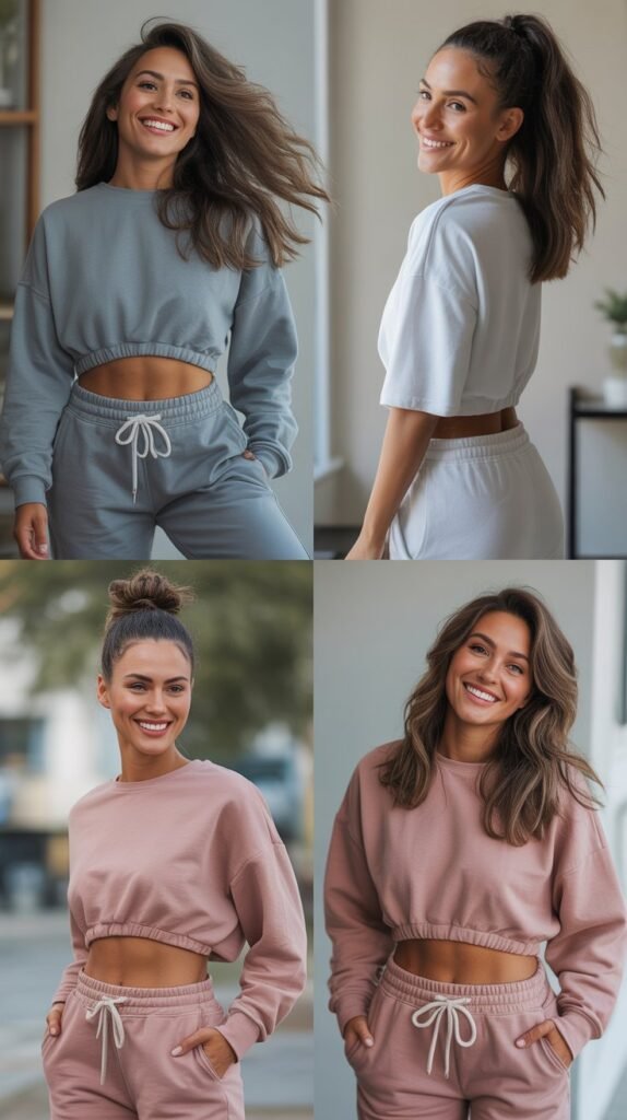 Joggers with Cropped Sweatshirt