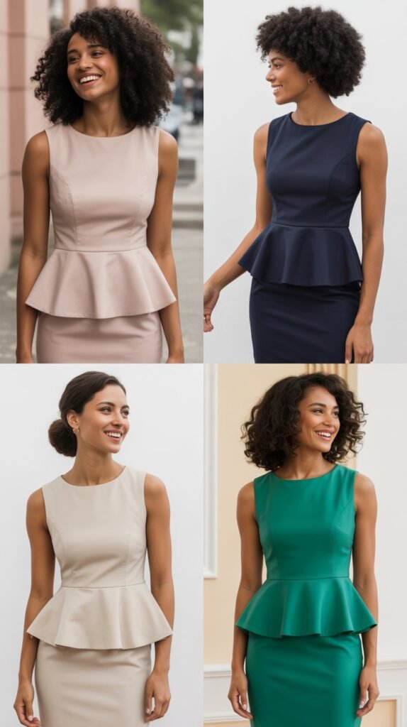 Peplum Top with Straight Skirt