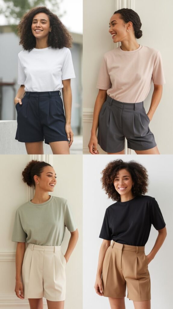 Structured T-Shirt with Tailored Shorts