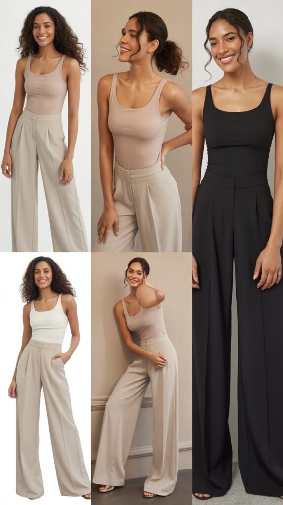 Wide-Leg Pants with Bodysuit