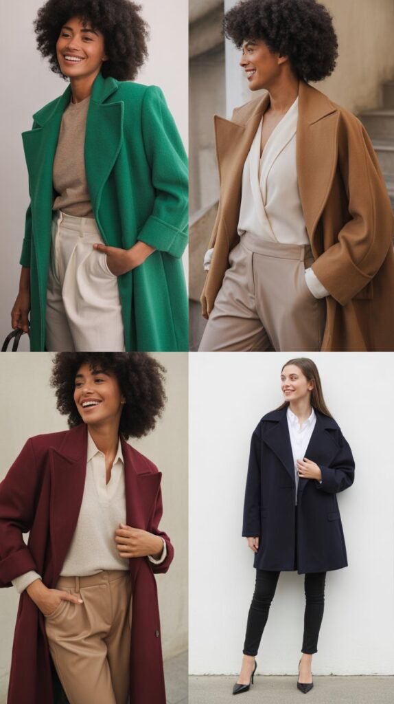 Statement Coat with Neutral Outfit