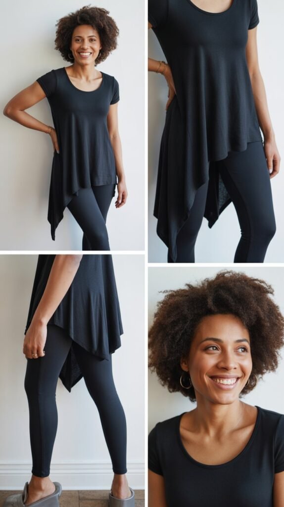  Asymmetric Hem Top with Jeggings