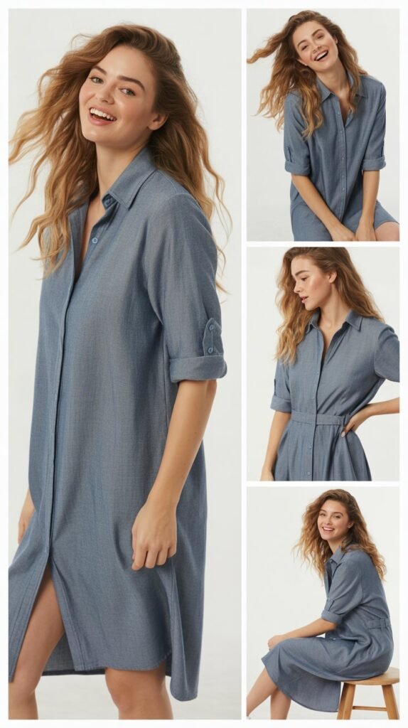 Chambray Shirt Dress