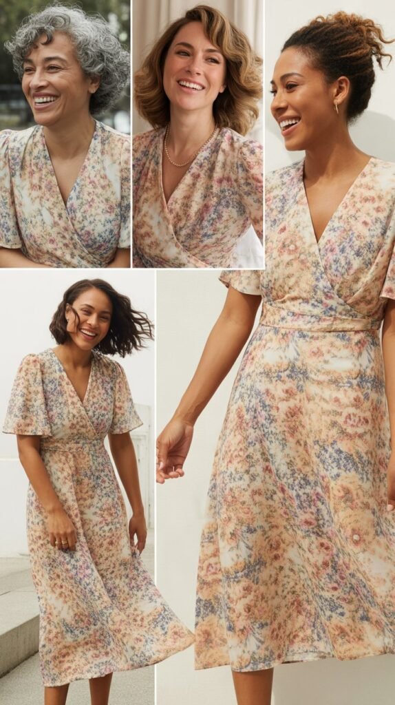 Flowy Midi Dress in Floral Print