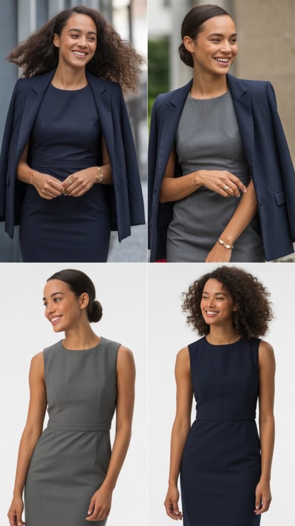 Sleeveless Sheath Dress with Blazer