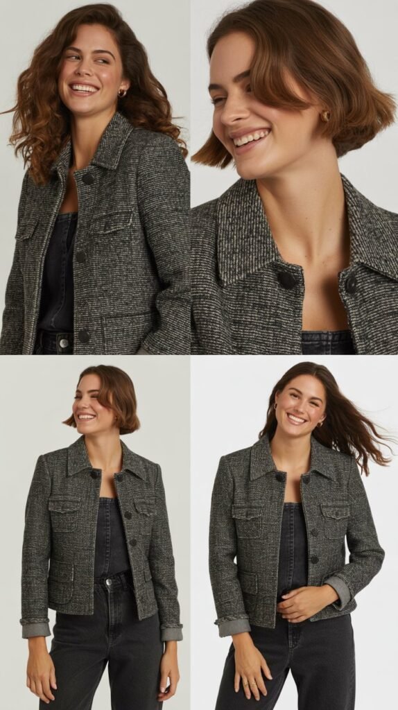 Tweed Jacket with Dark Denim