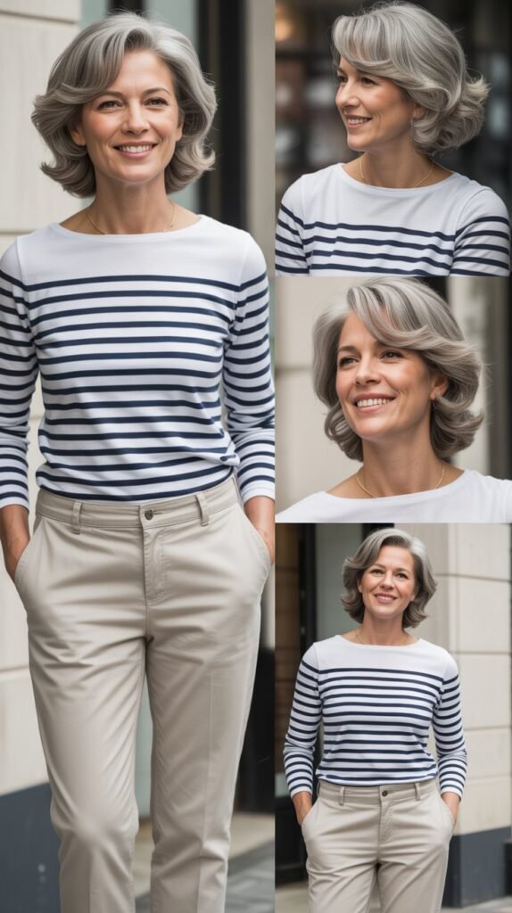 Striped Breton Top with Chinos