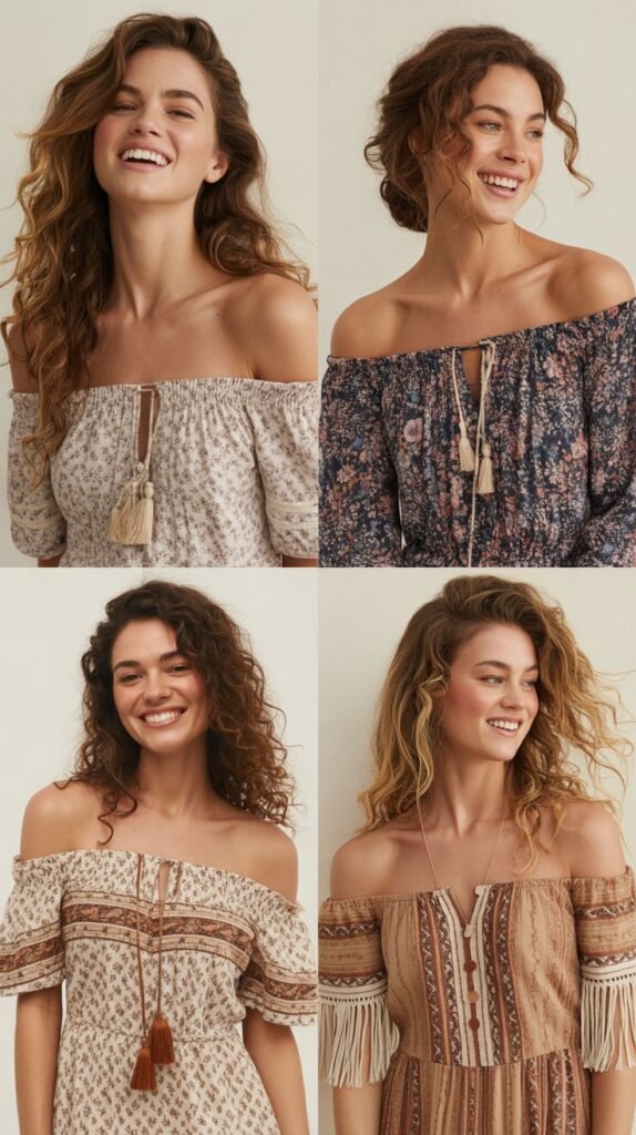 Off-Shoulder Boho Western Dress