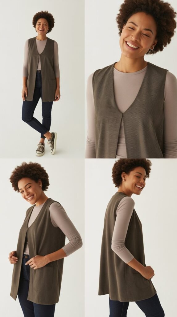 Sleeveless Vest with Long-Sleeve Tee