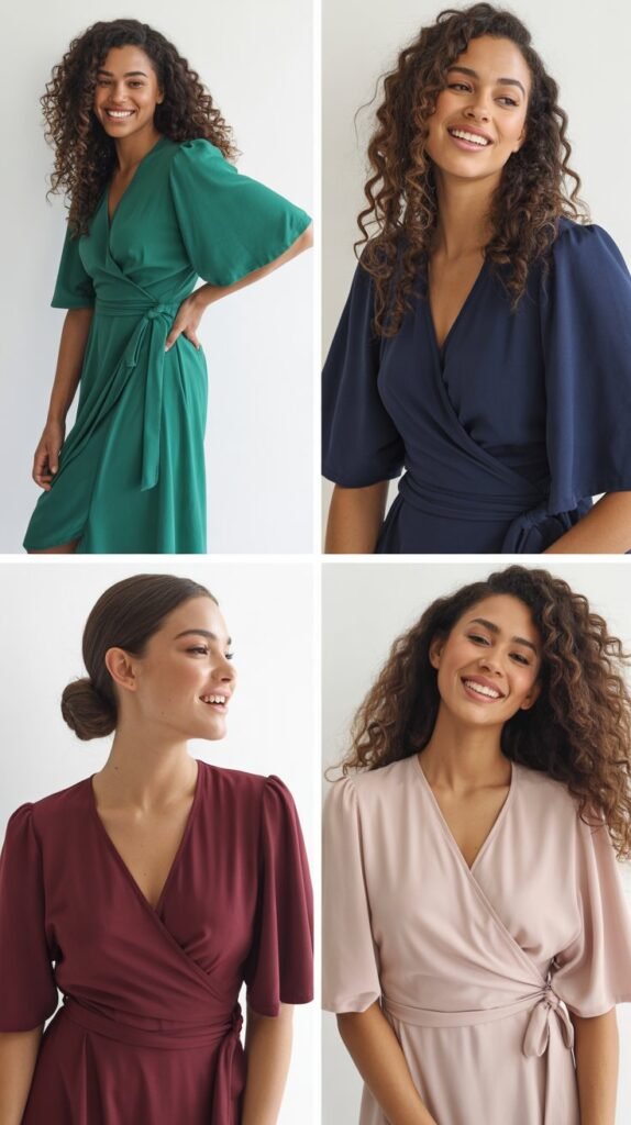  Wrap Dress in Solid Color