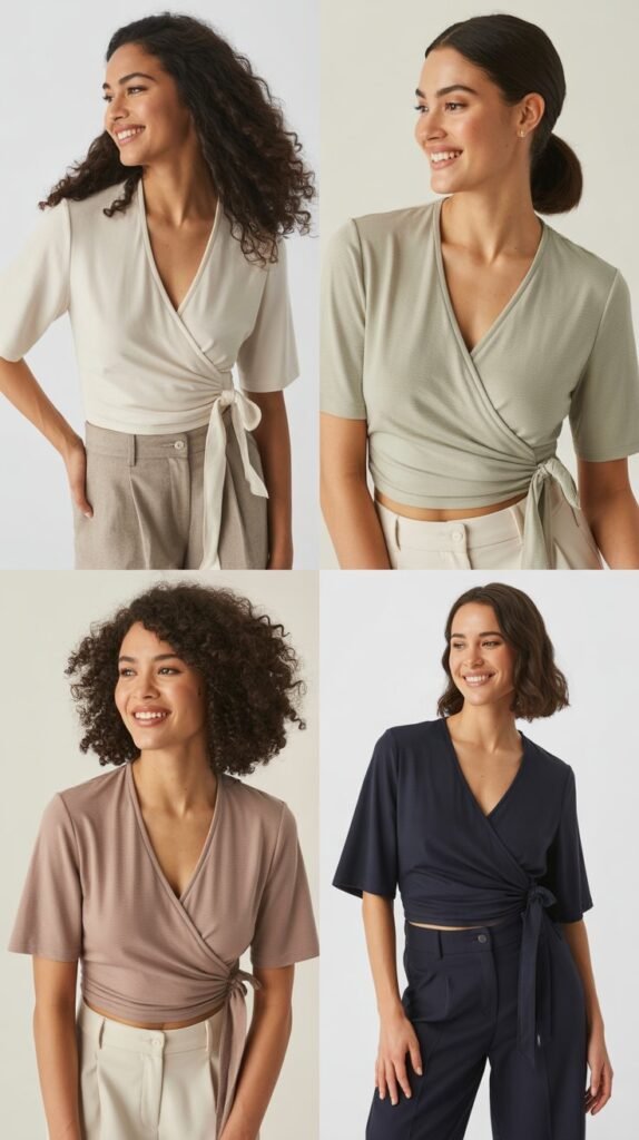 Wrap Top with Straight Pants