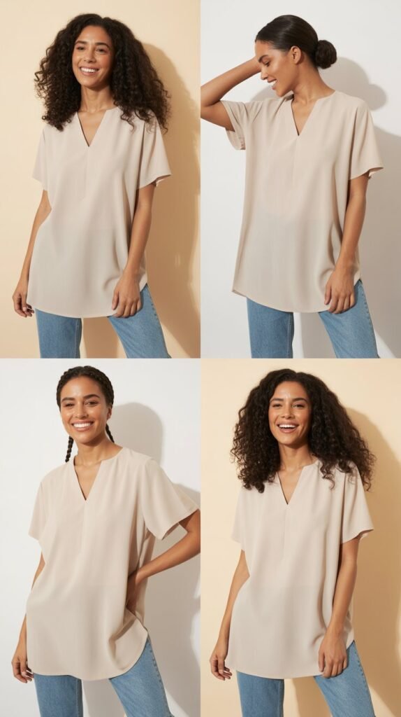 Tunic Top with Straight-Leg Jeans