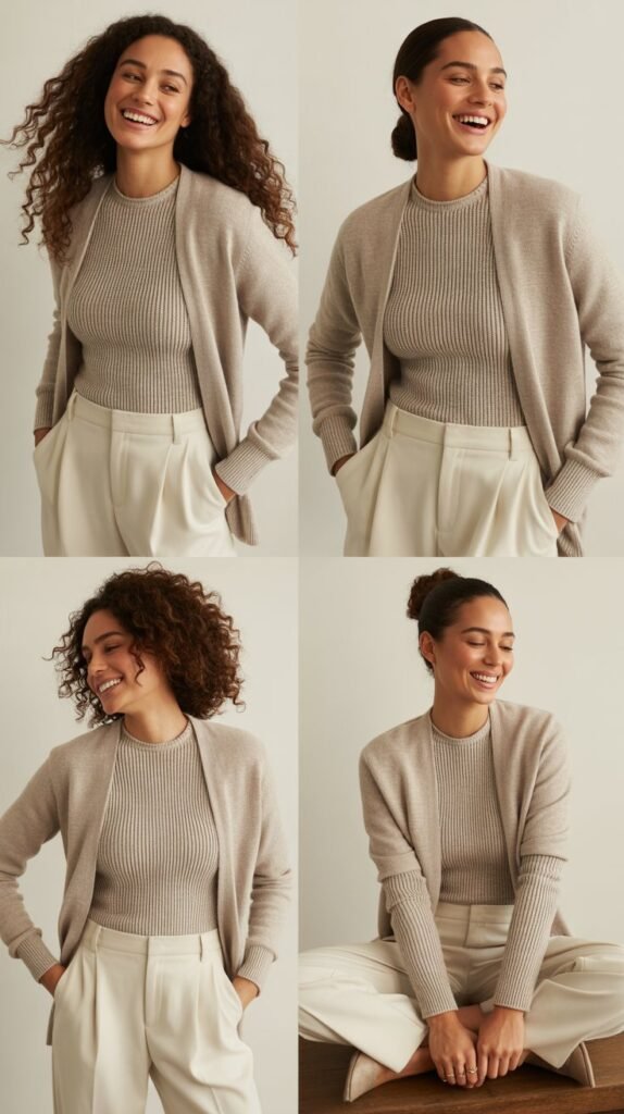 Knit Twinset with Tailored Pants