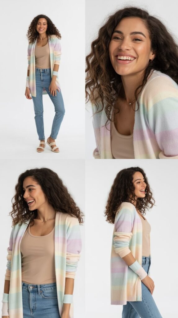  Pastel Cardigan Over Tank with Skinny Jeans