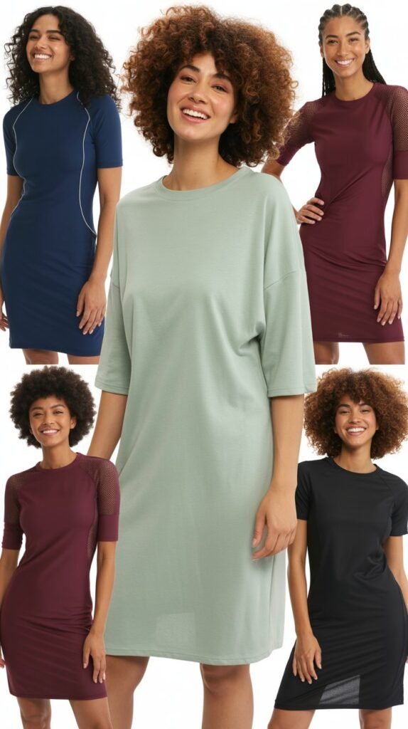 Athletic-Inspired Jersey Dresses