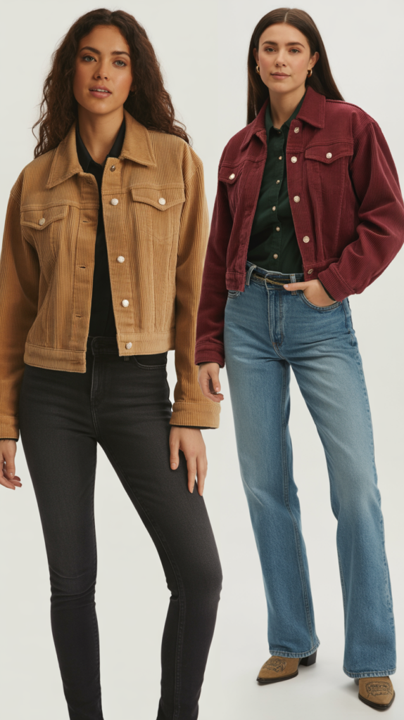 Jeans with Corduroy Western Jacket
