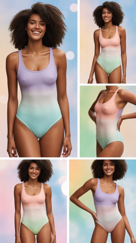 Pastel Ombre Swimsuit for Dreamy Aesthetics