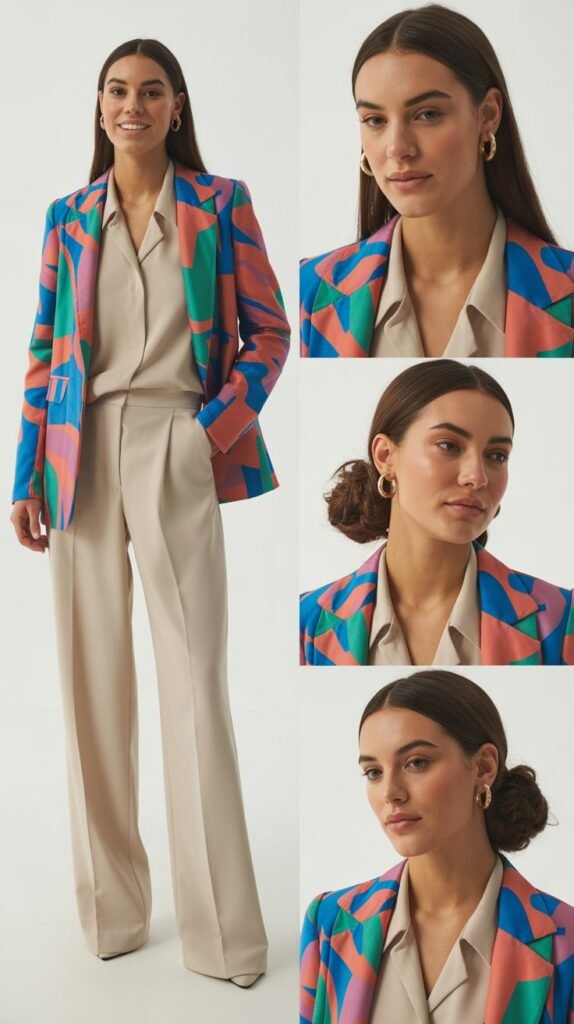  Colorful Blazer with Neutral Base