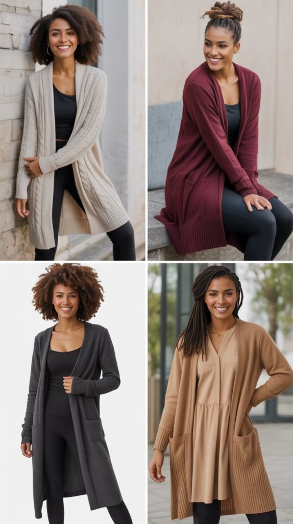 Longline Cardigan with Leggings and Tunic