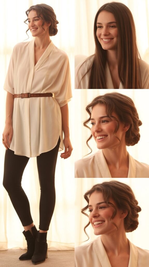 Belted Tunic Over Leggings