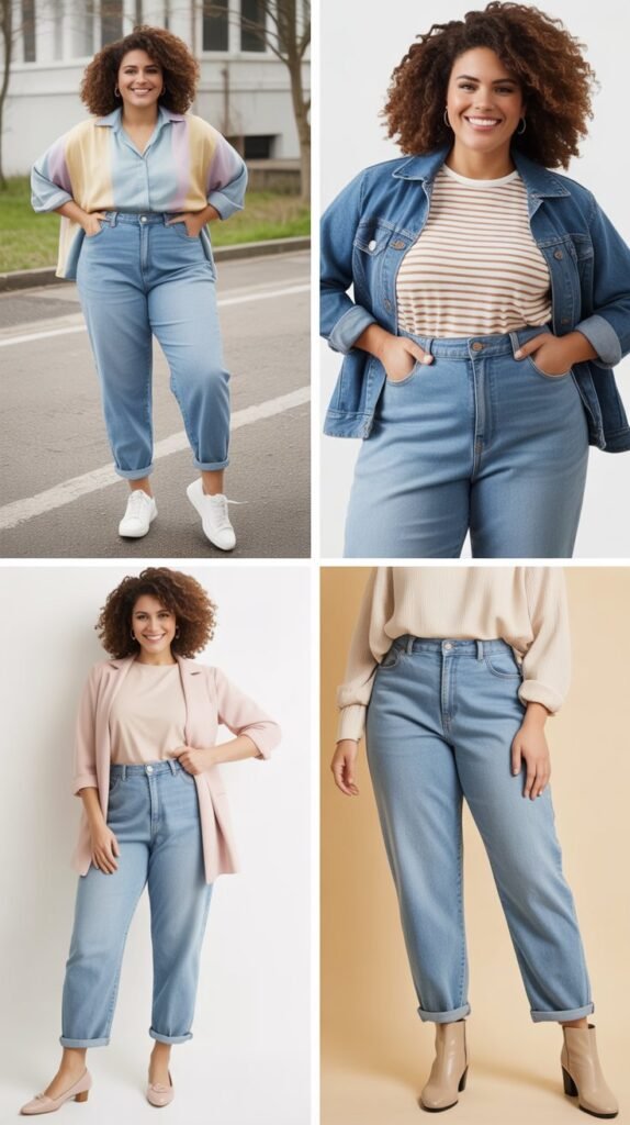 27 Cute Plus Size Mom Jean Outfits Perfect for Spring