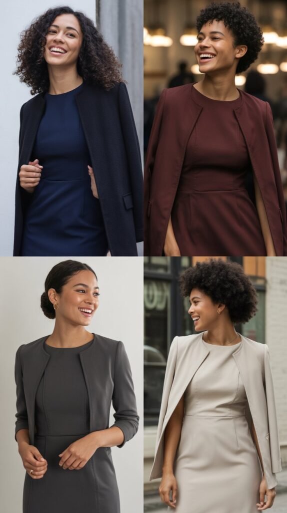  Shift Dress with Structured Jacket