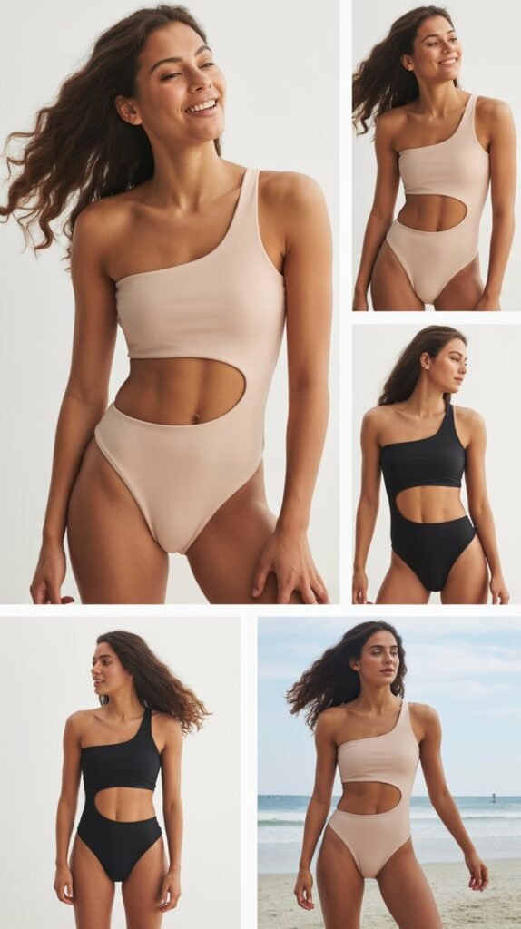  Asymmetrical One-Shoulder Swimsuit