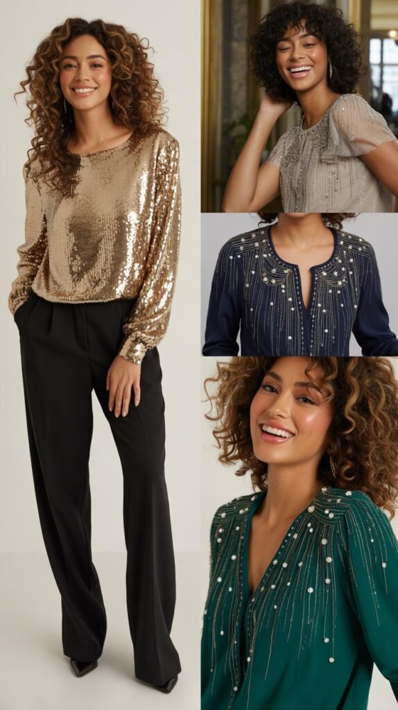 Sequin or Embellished Top for Special Occasions