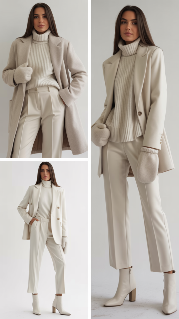 Monochromatic Outfit in Winter Whites