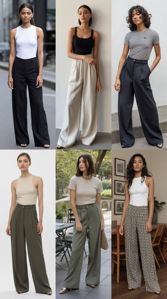Wide-Leg Pants with a Fitted Top