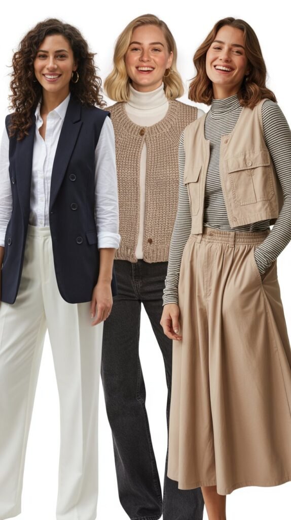 Vest Layering Over Long Sleeves