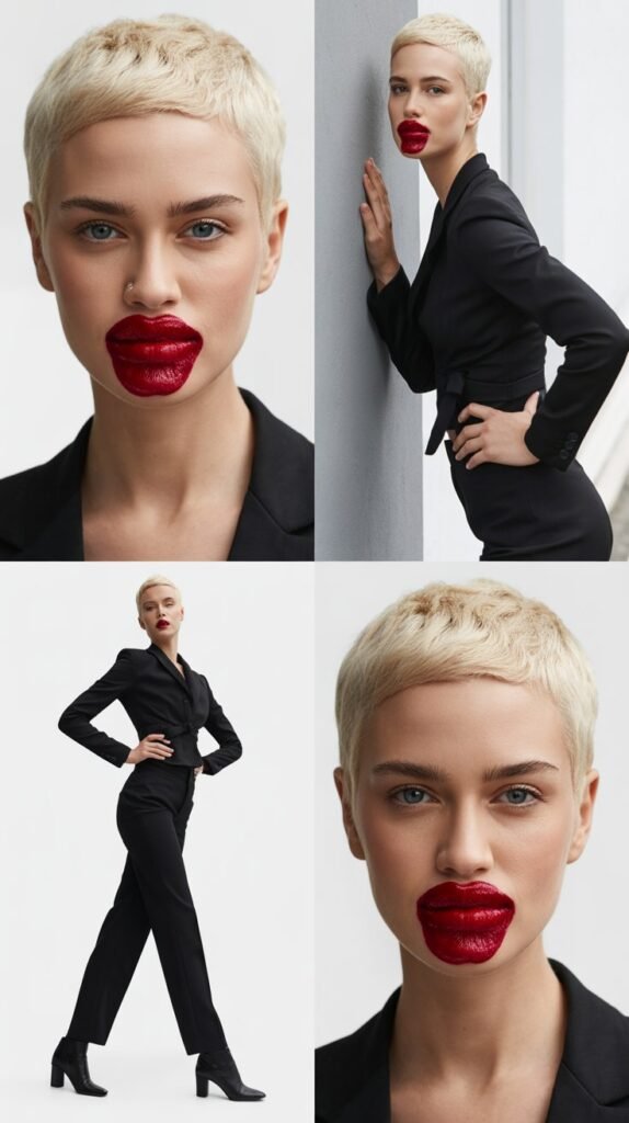 The Pixie with Bold Lip Color Focus