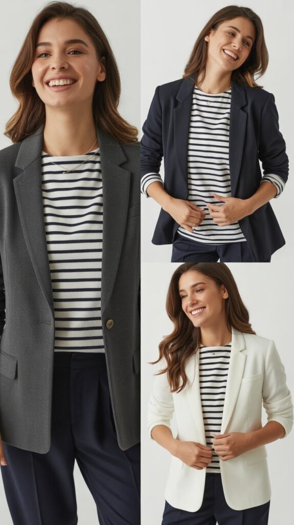 Breton Stripe Top with Blazer