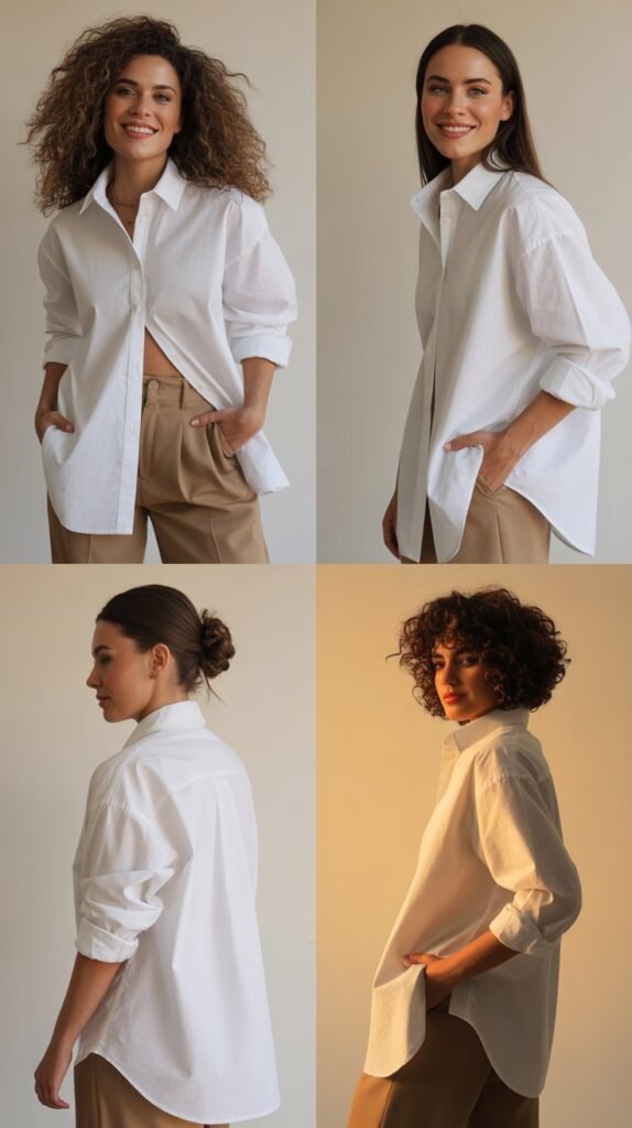 Oversized Button-Down Shirt Tucked In